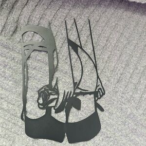 2 Black Metal Art Sculptures